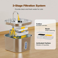 Dispensador de Agua Automático para Mascotas, Ecológico y Seguro, de Acero Inoxidable 304, Ultra Silencioso, con Sistema de Filtración