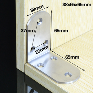 Connecteur d'angle en L en acier inoxydable 38x50x50mm épaissi semi-circulaire pour quincaillerie de meubles - Product Image 4