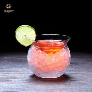 Alcohólico creativo Molecular enfriamiento cóctel vidrio mezcla vasos <span class=keywords><strong>Martini</strong></span> bola taza con Base dividida doble pared vidrio - Product Image 5