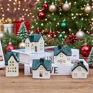 Factory Direct Ceramic <b>LED</b> <b>Lighted</b> Christmas Village House Figurine for Winter Wedding Engagement Anniversary Party Wholesale - Product Image 5