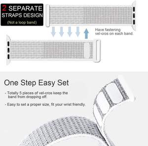 Bracelet à boucle en nylon Tschick pour Apple Watch <span class=keywords><strong>7</strong></span> 45mm 41mm Bracelet sport à double section pour IWatch 6 5 4 SE 44mm 42mm 40mm - Product Image 5