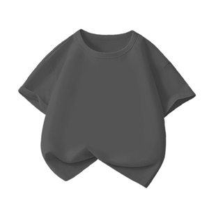T-shirt en coton pour enfants, manches courtes, col rond, couleur unie, pour les activités de loisirs - Product Image 2