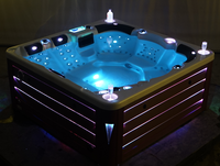 Promotion Baignoire Spa Extérieure 6 Personnes, Bain à Remous à Jets d'Air Profond pour Jardin