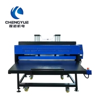 Presse à chaud pneumatique robuste 80x100cm à double plateau avec pression uniforme pour l'impression de vêtements sur de grandes surfaces