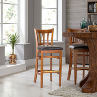 Tabouret de Bar Haut de Gamme en Bois Massif Moderne, Chaise de Salle à Manger Élégante pour Usage Polyvalent