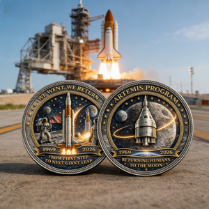 Moneda Conmemorativa Moderna del Aterrizaje en <span class=keywords><strong>la</strong></span> <span class=keywords><strong>Luna</strong></span> Artemis II 1969-2026, Recuerdo Espacial y Decoración para el Hogar, Obsequio Coleccionable - Product Image 5