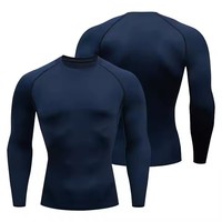 T-shirt de compression à manches longues pour homme sur mesure, séchage rapide, anti-transpiration, sous-vêtement de sport, couche de base