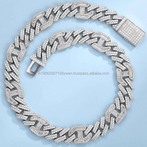 Cadena de diamantes de moissanita Mariner de dos tonos de plata 925 de suministro directo de fábrica, perfecta para regalo y uso de joyería disponible para la venta - Product Image 2