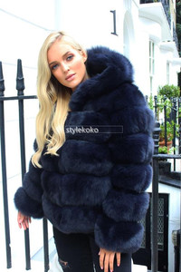 Poncho court vintage <span class=keywords><strong>Monki</strong></span> grande taille 2021, épais, écologique, drapé, avec capuche en fausse fourrure de renard, vêtements d'hiver pour femmes, polyester - Product Image 2