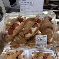 Boîtes en plastique PET transparentes pour croissants, pâtisseries, desserts, gâteaux, boulangerie, contenants en plastique pour croissants pour supermarchés, prix d'usine