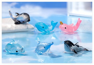 Océan résine requin dauphin baleine enfants se baignant mignon dessin animé animaux figurine jouet miniature kawaii jouer ensemble Aquarium aménagement paysager - Product Image 6