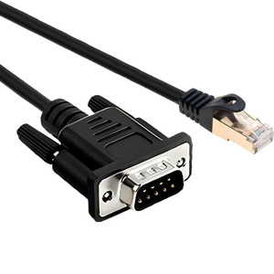Câble coaxial SFPT Cat5e RJ45 8P8C mâle vers DB9 mâle avec gaine en PVC pour microphone, moniteur, lecteur DVD et projecteur - Product Image 1