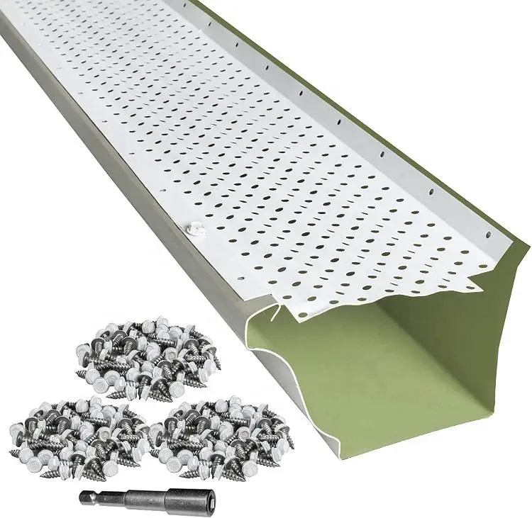 Protège-gouttières en aluminium à mailles métalliques perforées