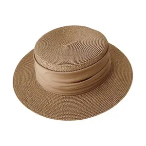 成人草帽夏季宽边高品质纸质草帽沙滩女斗帽