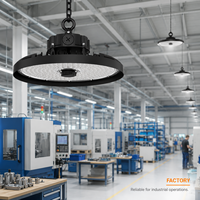 Lámpara LED UFO para Almacenes, Garantía de 7 Años, Lente de PC, Chips LED Liteon 5050, 200 lm por W, IP65, IK08, Protección Contra Sobretensiones de 6kV, Compatible con Zhaga
