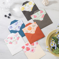 Cartes pliables à thème fruité multi-motifs, cartes en papier imprimées avec de jolis motifs de pastèque, orange, myrtille, pêche