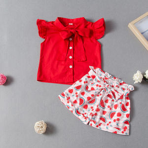 Kids Summer Collection Clothing Sets Baby Girls <b>Sexy</b> Short Hot Organic Pants Suit of China - Product Image 5