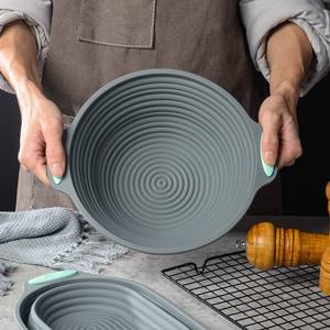 Juego de cestas de silicona para prueba de pan de masa fermentada, 2 uds., cuenco para hornear fermentado, suministros para hornear pan, <span class=keywords><strong>Kit</strong></span> de inicio óptimo de masa fermentada - Product Image 6