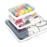 Étui à crayons transparent avec fermeture éclair, pochette en plastique empilable étanche, boîte de rangement de grande capacité pour fournitures scolaires et de bureau