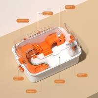 Cage de Luxe Spacieuse en Plastique Écologique pour Hamster, Modèle Villa Géante Ours Doré, Ensemble Complet, Fournitures pour Petits Animaux