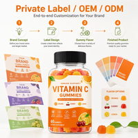 Complément alimentaire en marque privée OEM, bonbons gélifiés végétaliens sans sucre pour adultes (à l'exception des nouveau-nés), vitamine C, soutien immunitaire et énergétique