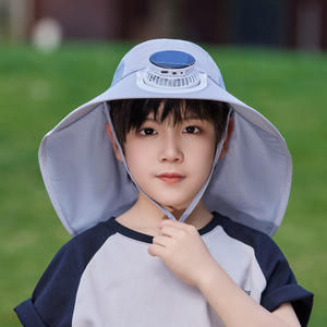Cappello con Ventilatore Solare per Bambini, Regolabile, Protezione Solare, per Viaggi, Feste, Ciclismo, con Ampia Tesa e Protezione per <span class=keywords><strong>il</strong></span> Collo, Stile <span class=keywords><strong>Pescatore</strong></span> - Product Image 3