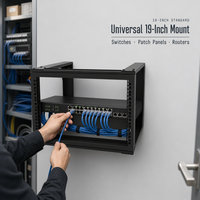 Rack de serveur mural compact de 19 pouces avec rail coulissant pour l'installation d'équipements informatiques et réseau - Rack mural ouvert pour réseau