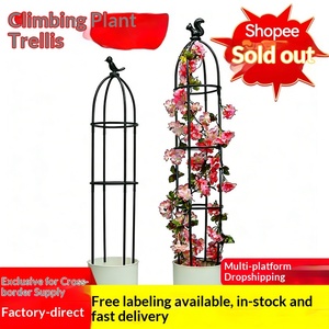 เสาค้ำต้นไม้รูปนกสีดำสำหรับปลูกดอกไม้ ระเบียงบ้าน ไม้เลื้อย เช่น ดอกกุหลาบ ดอกเคลมาติส ไม้ประดับ เช่น ดอกชลัมเบอร์เกรา - Product Image 5