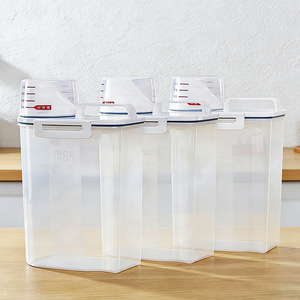 Food Storage Container Rectangle Clip-on Lid Airtight For Grains Cereals Kitchen Use - Product Image 1