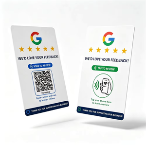 NFC Customer Feedback Tap Card 13.56MHz Pre Programmed PVC CR80 Waterproof QR <strong>Code</strong> for Restaurants Retail Hotels - Product Image 1
