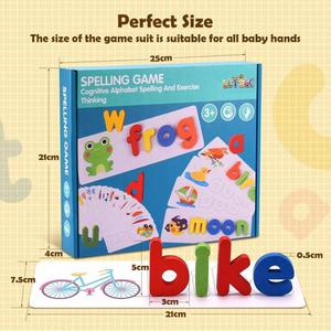 Jeu de puzzle en bois Montessori 2024 : Blocs de l'alphabet, jeu d'orthographe intelligent, jouets éducatifs pour enfants - Product Image 4