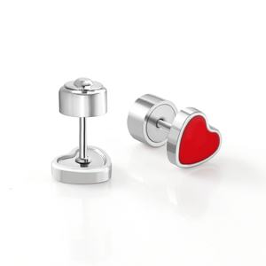 Pendientes de Moda para Mujer, Chapados en Oro, de Acero Inoxidable, Pendientes Simples con Forma de Corazón - Product Image 2