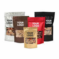 Sachet alimentaire refermable de qualité alimentaire avec fermeture éclair, sac d'emballage alimentaire, pochette de rangement verticale avec encoche de déchirement