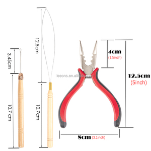 Оптовый набор инструментов для наращивания волос Leeons: эргономичные мини-клещи, крючки для крепления, микро- и нанокольца, бусины, 7 цветов - Product Image 5