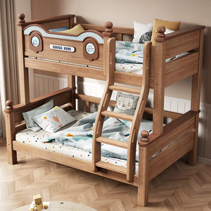 Moderno e durevole uso domestico in legno massello a due piani <span class=keywords><strong>letto</strong></span> a castello per bambini alto-basso genitore-bambino <span class=keywords><strong>letto</strong></span> - Product Image 4