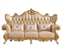 Ensemble de canapés en bois de chêne massif, style classique européen et mobilier américain de luxe, sculpté, pour application en villa, combinaison complète pour toute la maison