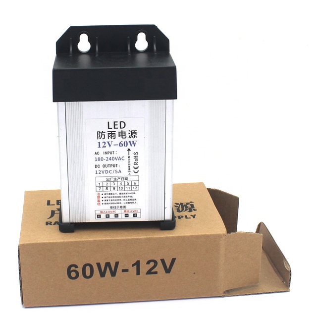 IP65 Waterproof Power Supply 12V60W 120W 200W 300W 400W Switch Power Supply AC220V to DC12V 24V Outdoor Power Adapter