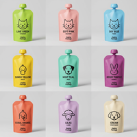 Pochette souple autoportante mignonne avec bec verseur, de qualité alimentaire, résistante à l'humidité et durable, pour aliments pour animaux, vodka, eau minérale, bière et champagne