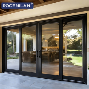 Portes coulissantes en verre anti-ouragan de <span class=keywords><strong>style</strong></span> américain Rogenilan, double vitrage Low-E, <span class=keywords><strong>porte</strong></span> <span class=keywords><strong>coulissante</strong></span> en aluminium pour maisons - Product Image 2