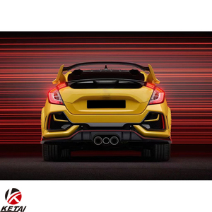 Bộ Khuếch Tán Phía Sau Cản Sau Xe Hơi Phong Cách Giao Diện Carbon 2020 Cho HONDA CIVIC Hatchback 2016-2022 - Product Image 3