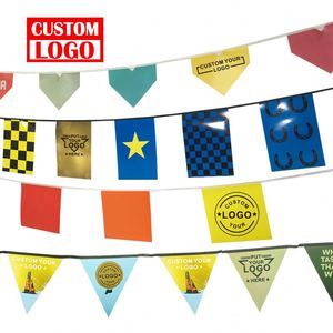 Custom Promotion Advertising Decoration Hanging Custom String Scarf Flag String Flag Hanging Banner