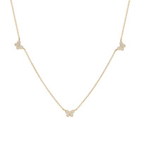 Collier ras du cou avec pendentif papillon pavé, petit et délicat, cadeau de Noël pour elle, fournisseur Or Platine
