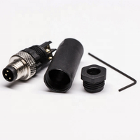 Câble adaptateur mâle en acier GIET M8 avec prise en caoutchouc PVC, connecteur circulaire étanche en laiton à 3, 4, 5, 6, 8, 12 broches