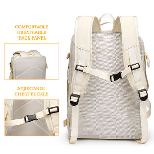 2025 sac à dos pour ordinateur portable étanche <span class=keywords><strong>Sport</strong></span> sac polochon avec compartiment à chaussures sac coréen pour fille randonnée voyage Mochila pour hommes crème - Product Image 4