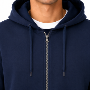 Sweat-shirt à capuche zippé pour homme, en molleton, hiver, uni, décontracté, écologique, avec poches kangourou - Product Image 2
