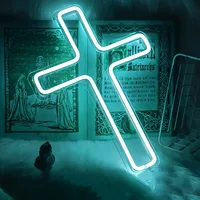 Letrero LED de Neón con Cruz de Jesucristo Personalizado por Fabricante Mayorista para Decoración Religiosa de Pared en Iglesias
