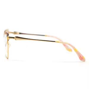 وصل حديثًا شعار مخصص كلاسيكي ذهبي معدن نظارات بصرية إطار بيع بالجملة ماس شكل وجه تطابق نظارات العين - Product Image 3