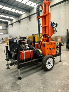 Foreuse de puits d'eau portable sur roues tractée KY200 avec pompe 220V, profondeur max. 200m, capacité de forage double usage, conçue pour les applications industrielles - Product Image 4