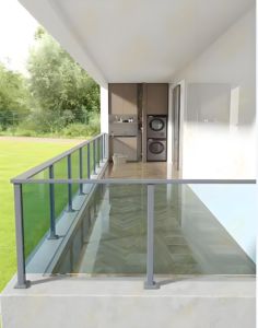 Barandillas de seguridad de aluminio de diseño moderno Hardware Abrazadera de canal en U sin marco de metal de aluminio para <span class=keywords><strong>barandilla</strong></span> de vidrio - Product Image 4