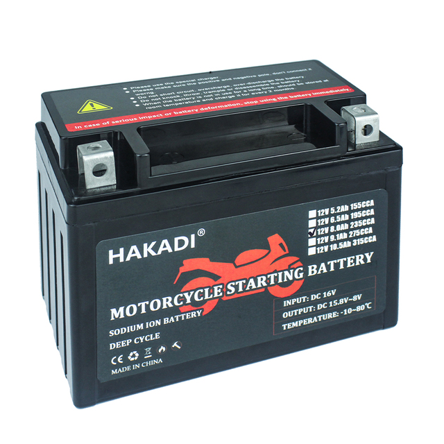 HAKADI 12V 8Ah Deep Cycle Sodium Ion Battery Pack with Charger for Solar Energy Storage 3000+ Cycles